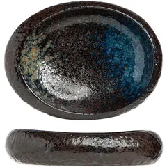 Salad bowl ceramics ,H=55,L=240,B=210mm black,blue