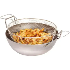 Deep frying pan with mesh 2 handles  steel  12.2 l  D=40cm