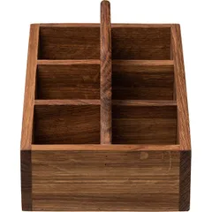 Подставка для бутылок 6 секций с ручкой дуб ,H=12,L=25,B=15см древесн., изображение 3