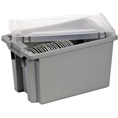 Container for storing plates, 40 pieces, Dmax=265mm  polyethylene , H=28.5, L=50, B=31cm  gray