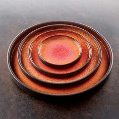 Тарелка «Агат» фарфор D=20см красный,черный, изображение 3