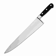 Knife “Chef”  steel, plastic , L=35, B=9 cm  black, metal.