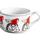 Tea cup "Mezen" Praktik Koni  porcelain  250ml  D=90/119, H=63mm  white, red
