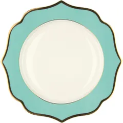 Тарелка «Ионика» подстановочная фарфор D=28см белый,бирюз.