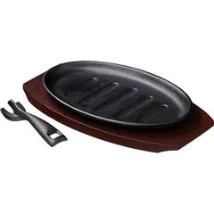 Сковорода для фахитос с подставкой «Эмбер Каст» чугун,дерево ,H=32,L=32/27,B=18см черный, изображение 4