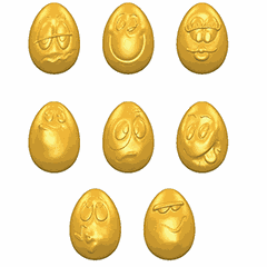 Mold for chocolate “Egg-smiley”[12pcs] polycarbonate ,H=11,L=32,B=22mm