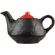 Чайник заварочный «Кармин» фактурный керамика 0,6л ,H=11,L=13см красный,черный