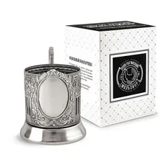 Подстаканник «Обезличенный» (Советский) с чернением никель D=72,H=95мм металлич.,черный, изображение 2