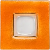 Тарелка «Бордер» квадратная стекло ,H=21,L=130,B=130мм прозр.,оранжев.