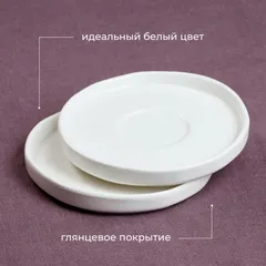 Блюдце «Эггшелл» с бортом фарфор D=135/50,H=16мм белый, изображение 4
