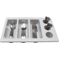 Container for cutlery polyprop. ,H=10.5,L=54,B=33cm gray