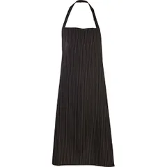 Apron with chest and pocket, striped  polyester, cotton , L=92, B=70cm  black, white