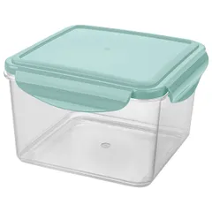 Контейнер для продуктов «Смарт Лок» с крышкой для СВЧ полипроп. 1,6л ,H=10,4,L=16,B=16см прозр.,мятн