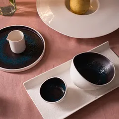 Салатник «Эстиа» фарфор 250мл ,H=7,L=13,B=12см синий,коричнев., изображение 3