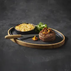 Тарелка «Базальт» овальная керамика ,H=15,L=350,B=229мм черный,матовый, изображение 3