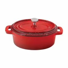 Кастрюля красн.порц.овал.17 см эмалир.чугун, 550мл