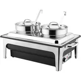 Мармит-супница (4л х 2шт) электрический 50Гц с двумя половниками сталь нерж.,полипроп. 8л ,H=31,L=64