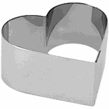 Форма кондитерская «Сердце» сталь нерж. ,H=30,L=70,B=55мм металлич.