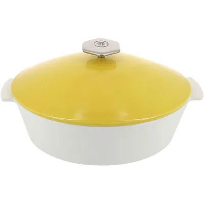 Утятница с крышкой «Революшн» керамика 3,5л ,H=16,L=32,5,B=26,5см белый,желт.
