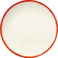 Plate “De” No. 2  porcelain  D=17.5cm  cream, red