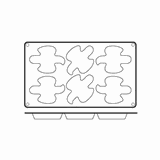 Форма кондитерская [6ячеек] 13*10см силикон ,H=28,L=400,B=300мм кирпичн.