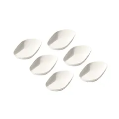 Oval compliment dish[6pcs] porcelain ,H=25,L=98,B=58mm white