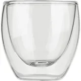 Glass for hot drinks “Prootel” double walls  thermal glass  80 ml  D=6, H=6cm  clear.