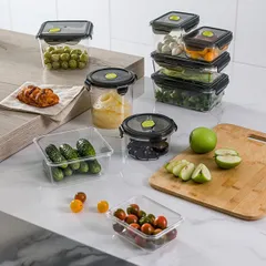 Контейнер для продуктов крышка герметичная с клапаном тритан 1,15л ,H=8,L=16,B=16см прозр.,черный, изображение 2