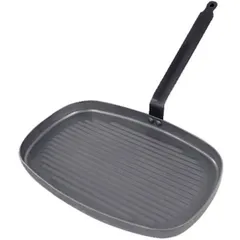 Rectangular grill pan white steel ,H=3,L=38,B=26cm gray