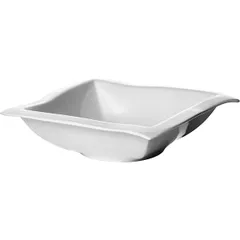 Salad bowl “Kunstwerk” wavy square  porcelain  0.92 l , H=62, L=210, B=170mm  white