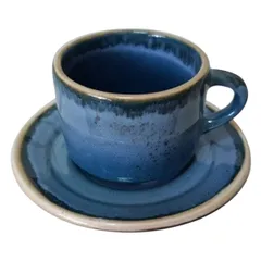 Кофейная пара «Блю Реативо» фарфор 80мл D=98/60,H=47мм синий