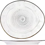 Тарелка «Пастораль» мелкая фарфор ,H=27,L=270,B=230мм серый