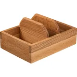 Подставка для набора для специй 3 секции бук ,H=10,L=21,B=15см св. дерево