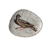 Тарелка «Месопотамия Фауна» асимметричная фарфор ,L=19см белый,коричнев.