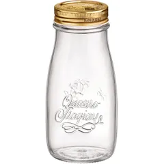 Bottle “Quattro Stagioni”  glass, metal  400 ml  D=80, H=156mm  clear.