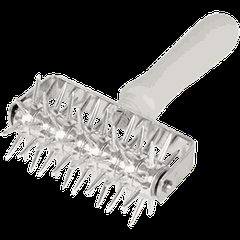 Валик для теста пластик,сталь нерж. ,L=12,5,B=20см белый,металлич.