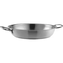 Frying pan 2 handles  steel  D=280, H=65, L=395, B=305mm  metal.