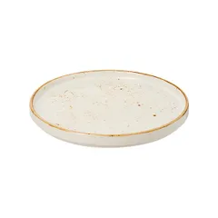 Тарелка «Крафт Вайт» с бортом фарфор D=203,H=13мм белый,коричнев., изображение 2