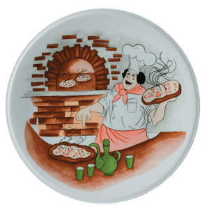 Блюдо для пиццы «Барилла» с рисунком фарфор D=27,H=2см белый,роспись, Диаметр (мм): 270