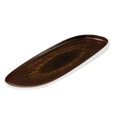 Serving dish “Estia”  porcelain , L=39, B=15cm  brown, white