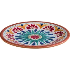 Тарелка «Арабеск» пластик D=215,H=20мм голуб.,коричнев.