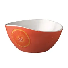 Salad bowl plastic D=150,H=75mm orange, white