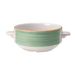 Broth cup “Rio Green”  porcelain  285 ml  D=11, H=6 cm  white, green.