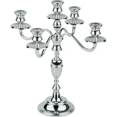 Candlestick metal ,H=39cm silver.