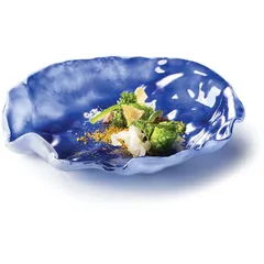 Salad bowl “Indigo” glass 100ml D=23cm blue