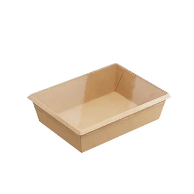 Контейнер бумажный OneClick картон 1л ,H=55,L=150,B=200мм св.корич., Цвет: Светло-коричневый, Объем по данным поставщика (мл): 1000, изображение 3