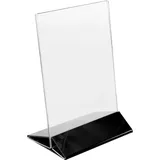 Подставка наст. д/меню А5 наклонная пластик ,H=21,L=15,B=10,5см прозр.,черный