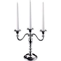 Подсвечник «XXL» на 3 свечи металл ,H=25,L=27,5,B=11см серебрян.