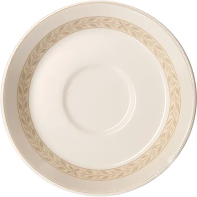 Блюдце «Антуанетт» фарфор D=110,H=18мм белый,олив.