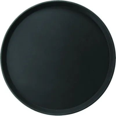 Поднос прорезиненный круглый «Проотель» фибергласс D=27,5см черный